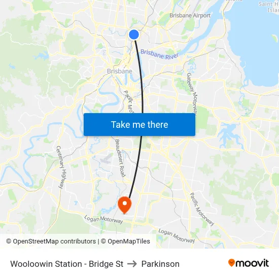 Wooloowin Station - Bridge St to Parkinson map
