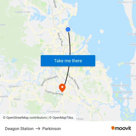 Deagon Station to Parkinson map