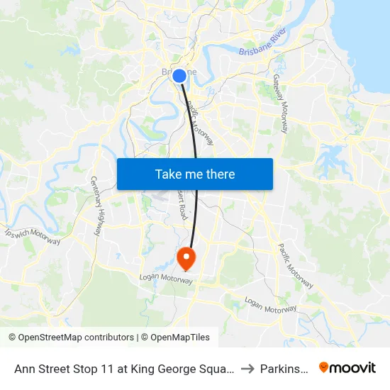 Ann Street Stop 11 at King George Square to Parkinson map