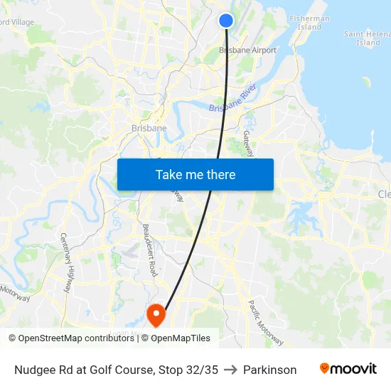 Nudgee Rd at Golf Course, Stop 32/35 to Parkinson map