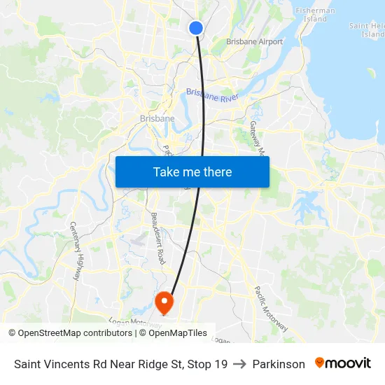 Saint Vincents Rd Near Ridge St, Stop 19 to Parkinson map