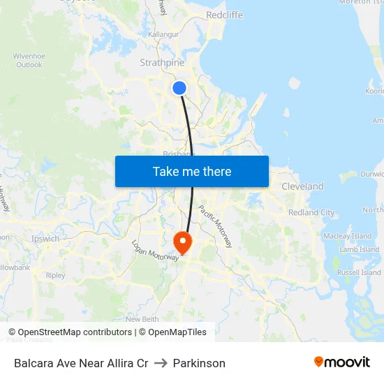 Balcara Ave Near Allira Cr to Parkinson map