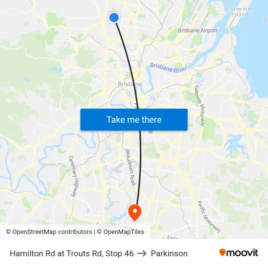 Hamilton Rd at Trouts Rd, Stop 46 to Parkinson map