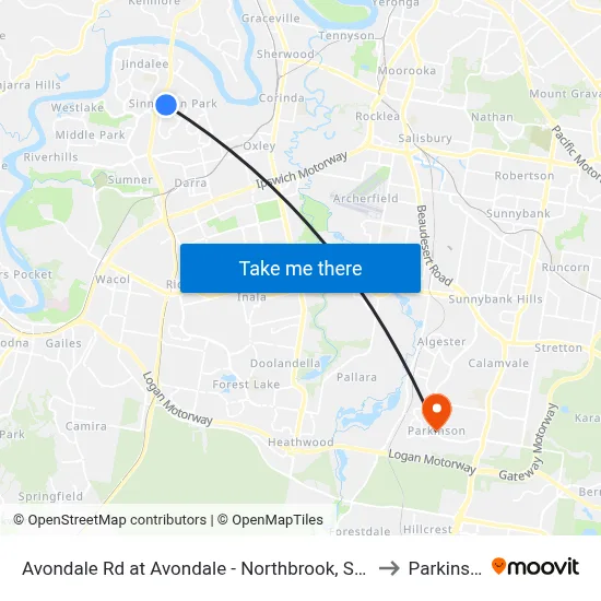 Avondale Rd at Avondale - Northbrook, Stop 60 to Parkinson map