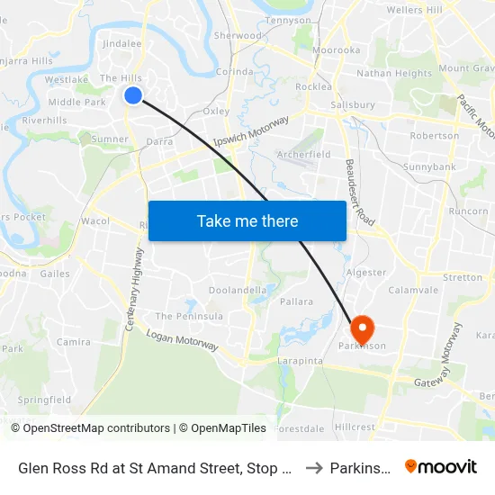 Glen Ross Rd at St Amand Street, Stop 53 to Parkinson map