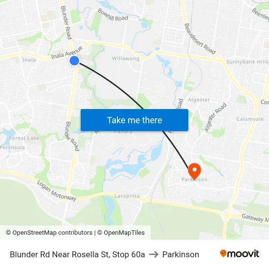 Blunder Rd Near Rosella St, Stop 60a to Parkinson map