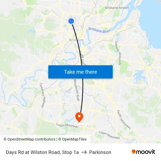 Days Rd at Wilston Road, Stop 1a to Parkinson map