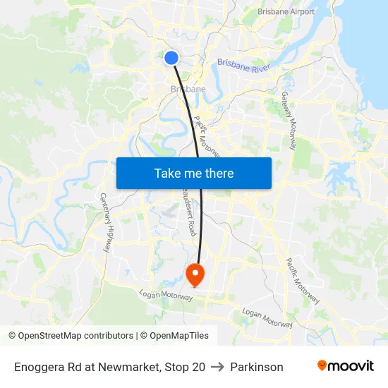 Enoggera Rd at Newmarket, Stop 20 to Parkinson map