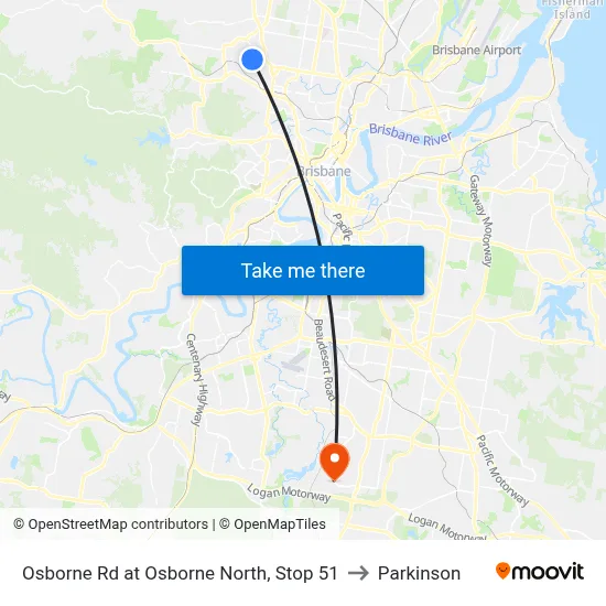 Osborne Rd at Osborne North, Stop 51 to Parkinson map