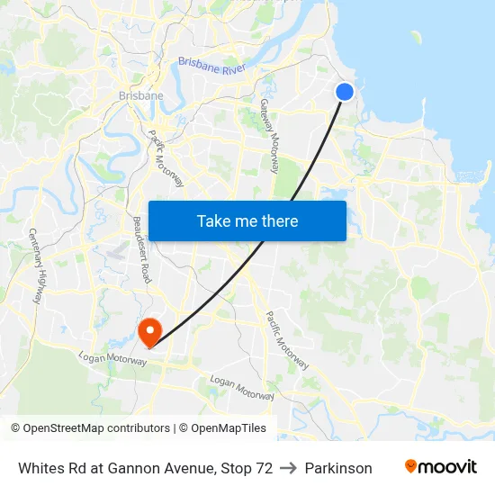 Whites Rd at Gannon Avenue, Stop 72 to Parkinson map