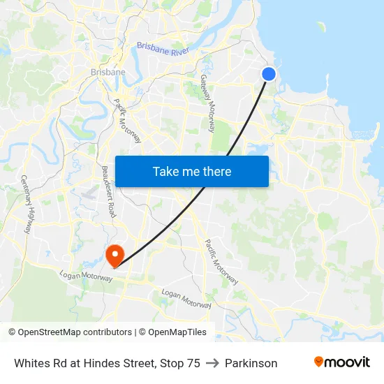 Whites Rd at Hindes Street, Stop 75 to Parkinson map