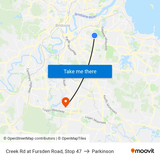 Creek Rd at Fursden Road, Stop 47 to Parkinson map