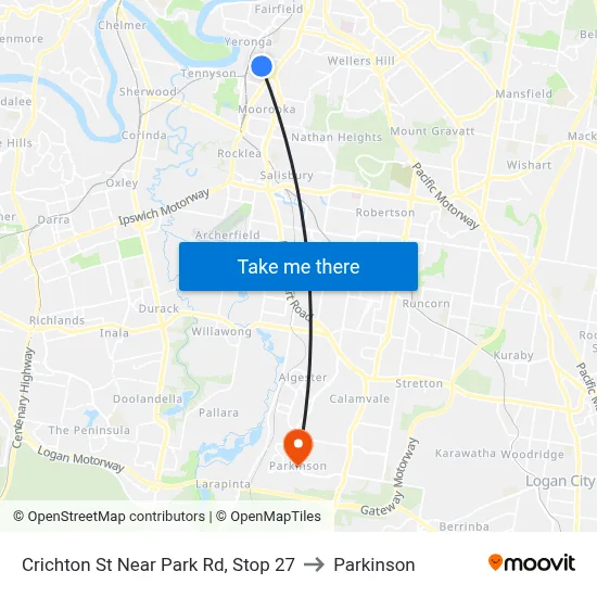 Crichton St Near Park Rd, Stop 27 to Parkinson map