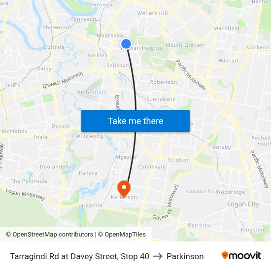 Tarragindi Rd at Davey Street, Stop 40 to Parkinson map
