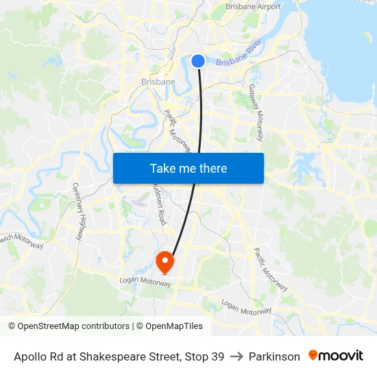 Apollo Rd at Shakespeare Street, Stop 39 to Parkinson map