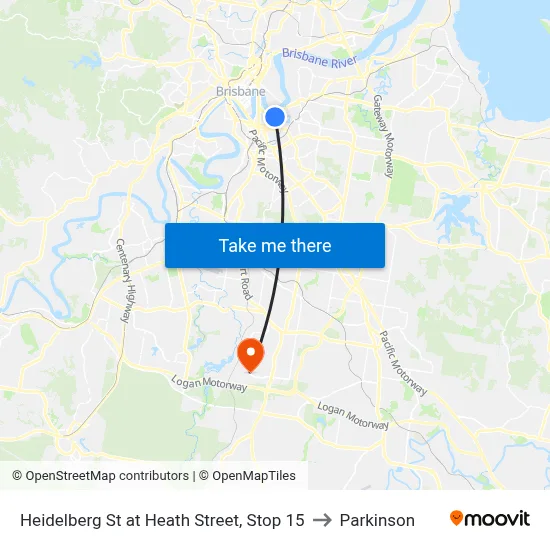 Heidelberg St at Heath Street, Stop 15 to Parkinson map