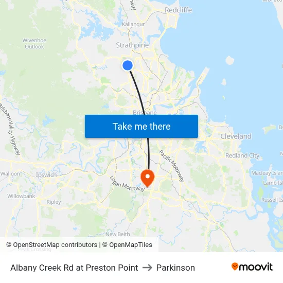 Albany Creek Rd at Preston Point to Parkinson map
