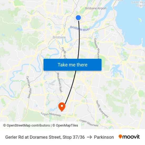 Gerler Rd at Dorames Street, Stop 37/36 to Parkinson map