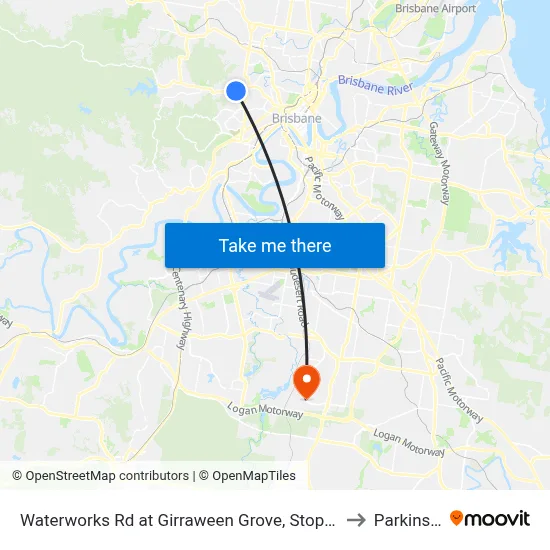 Waterworks Rd at Girraween Grove, Stop 21/22 to Parkinson map