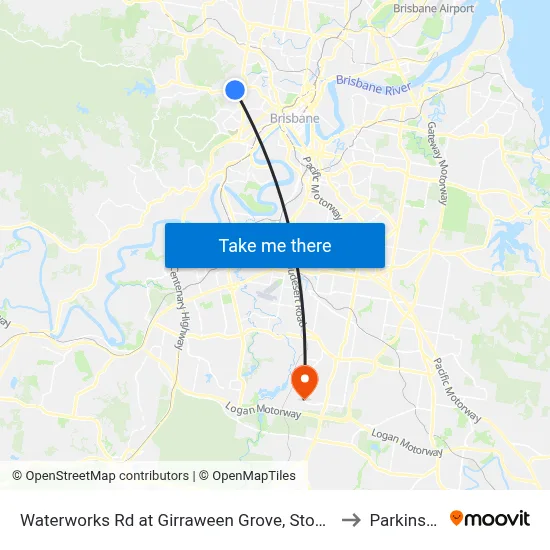 Waterworks Rd at Girraween Grove, Stop 21 to Parkinson map