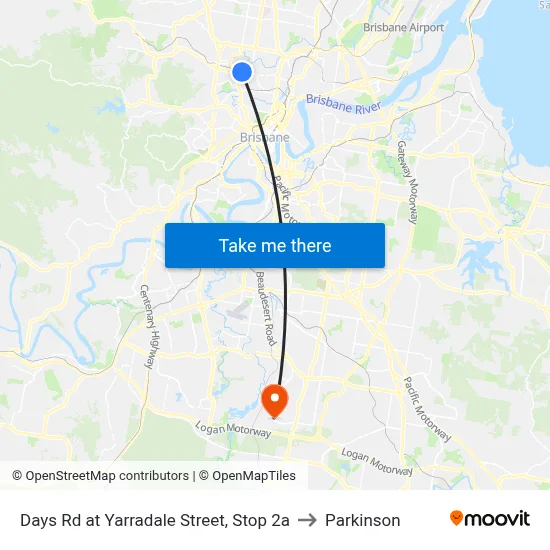 Days Rd at Yarradale Street, Stop 2a to Parkinson map