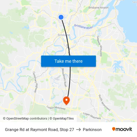 Grange Rd at Raymont Road, Stop 27 to Parkinson map