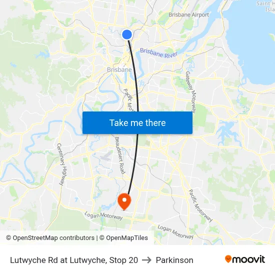 Lutwyche Rd at Lutwyche, Stop 20 to Parkinson map