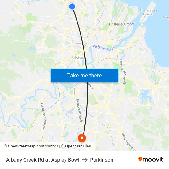 Albany Creek Rd at Aspley Bowl to Parkinson map
