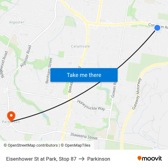 Eisenhower St at Park, Stop 87 to Parkinson map