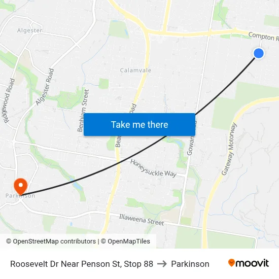 Roosevelt Dr Near Penson St, Stop 88 to Parkinson map