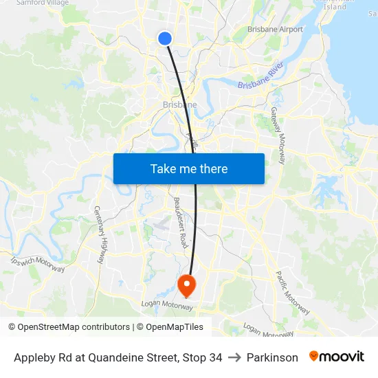 Appleby Rd at Quandeine Street, Stop 34 to Parkinson map