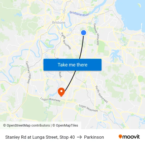 Stanley Rd at Lunga Street, Stop 40 to Parkinson map