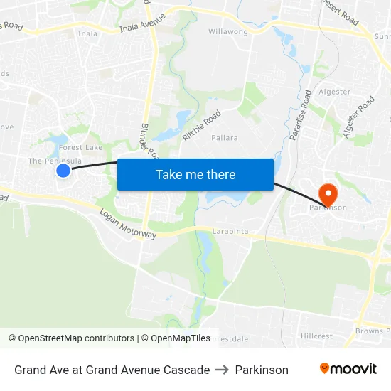 Grand Ave at Grand Avenue Cascade to Parkinson map