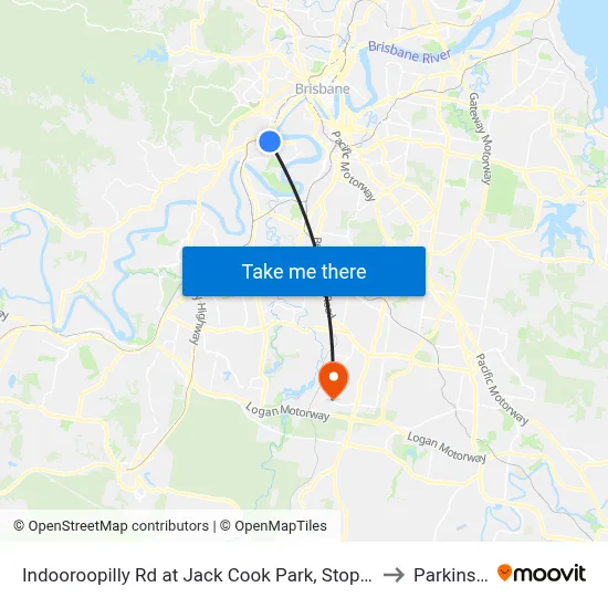 Indooroopilly Rd at Jack Cook Park, Stop 18/19 to Parkinson map