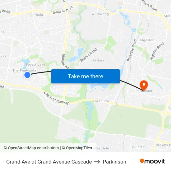 Grand Ave at Grand Avenue Cascade to Parkinson map