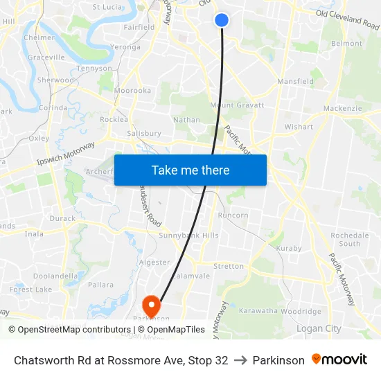 Chatsworth Rd at Rossmore Ave, Stop 32 to Parkinson map