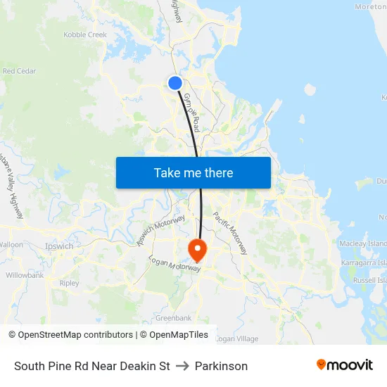 South Pine Rd Near Deakin St to Parkinson map