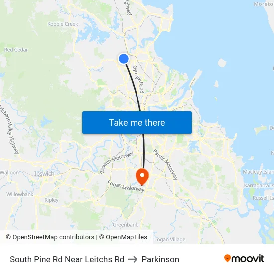 South Pine Rd Near Leitchs Rd to Parkinson map