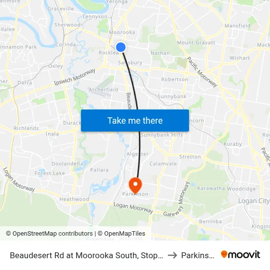 Beaudesert Rd at Moorooka South, Stop 38 to Parkinson map