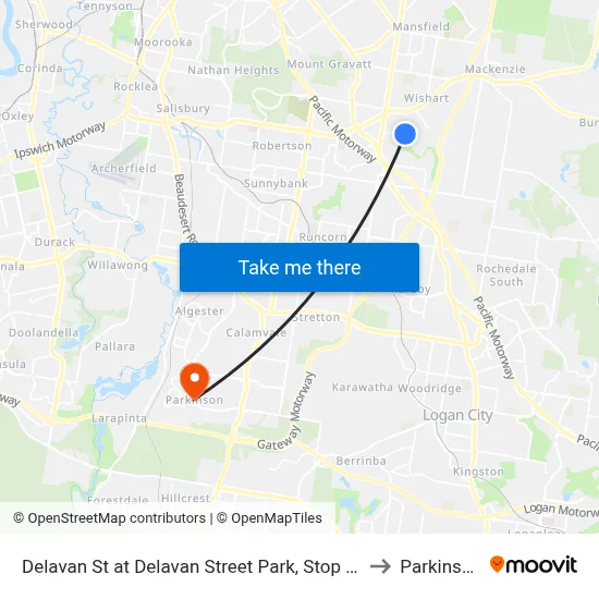 Delavan St at Delavan Street Park, Stop 85 to Parkinson map