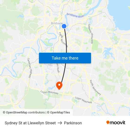 Sydney St at Llewellyn Street to Parkinson map
