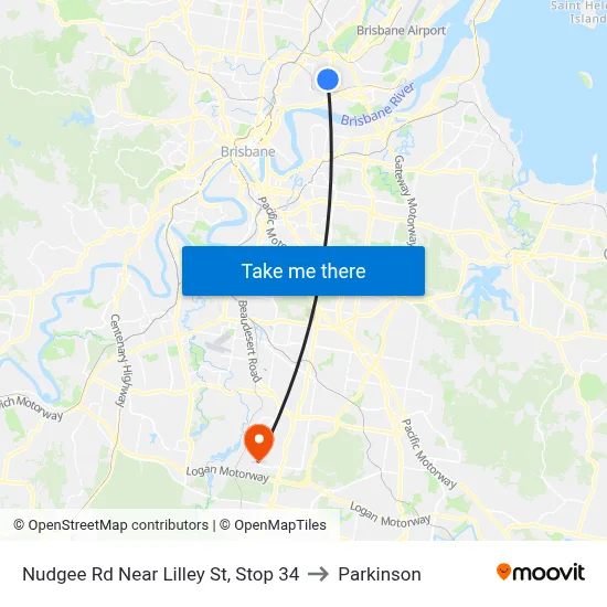 Nudgee Rd Near Lilley St, Stop 34 to Parkinson map