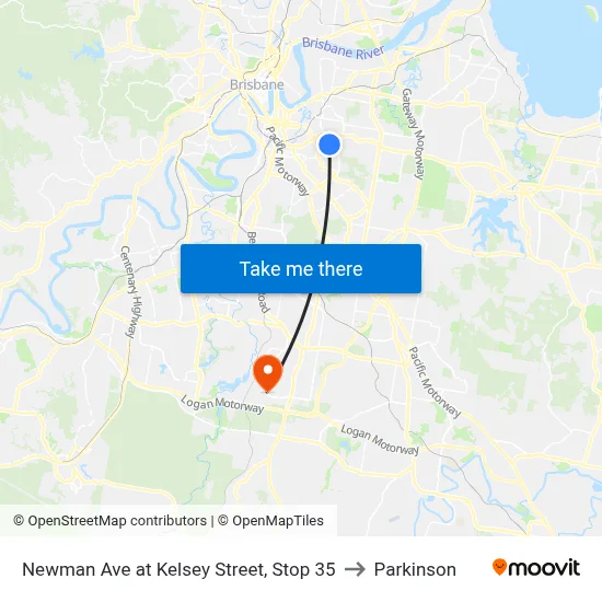 Newman Ave at Kelsey Street, Stop 35 to Parkinson map