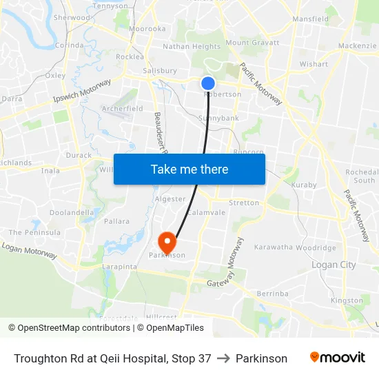 Troughton Rd at Qeii Hospital, Stop 37 to Parkinson map