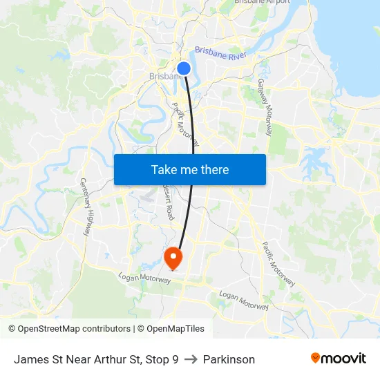 James St Near Arthur St, Stop 9 to Parkinson map
