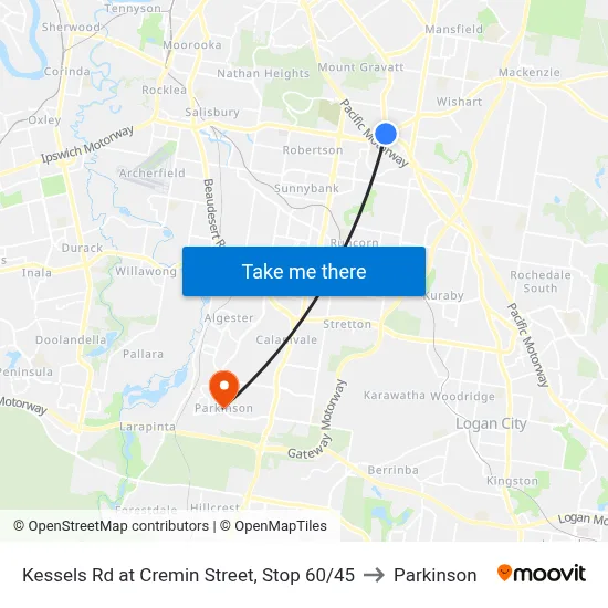 Kessels Rd at Cremin Street, Stop 60/45 to Parkinson map