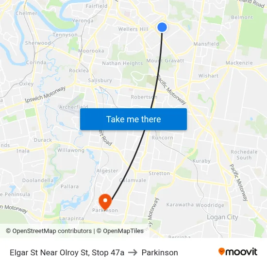 Elgar St Near Olroy St, Stop 47a to Parkinson map