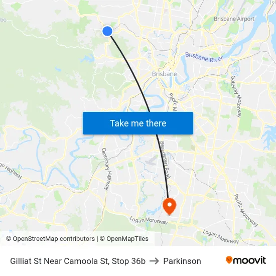 Gilliat St Near Camoola St, Stop 36b to Parkinson map
