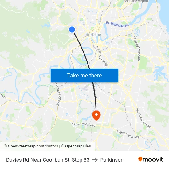 Davies Rd Near Coolibah St, Stop 33 to Parkinson map