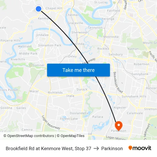 Brookfield Rd at Kenmore West, Stop 37 to Parkinson map